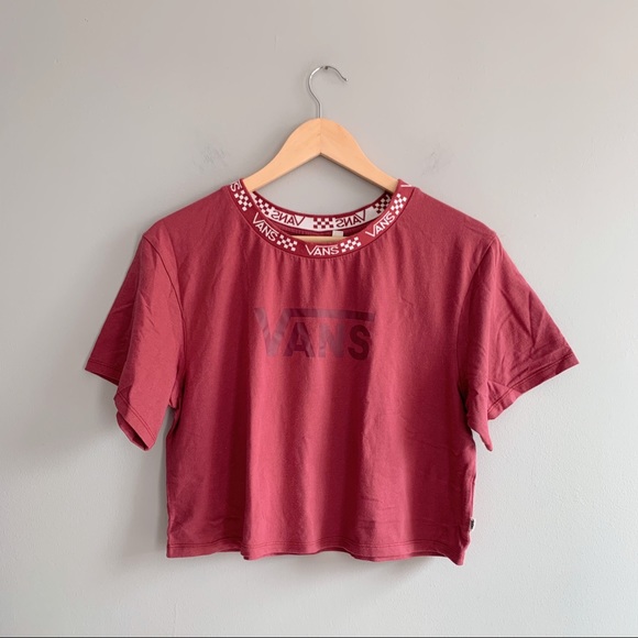 Vans Tops - Vans Mock Neck Burgundy Crop Top